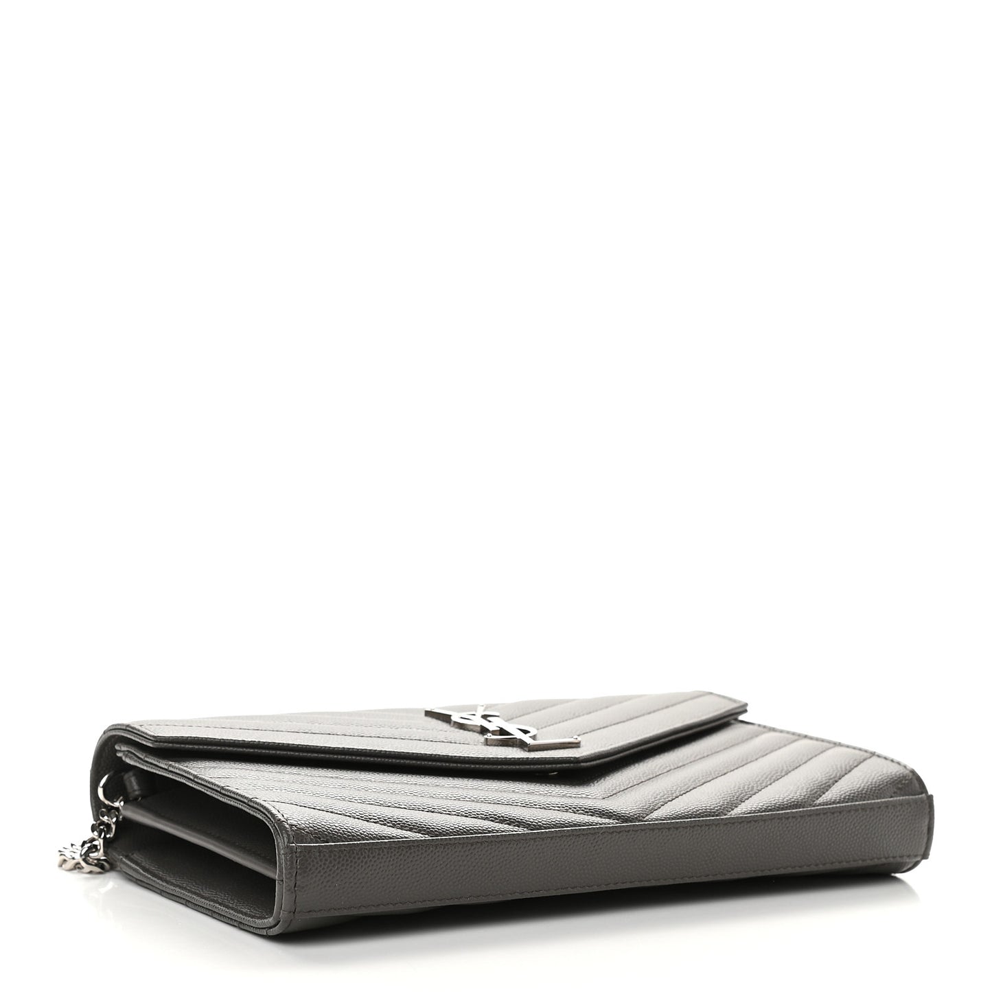 Grain De Poudre Matelasse Chevron Monogram Chain Wallet Earth