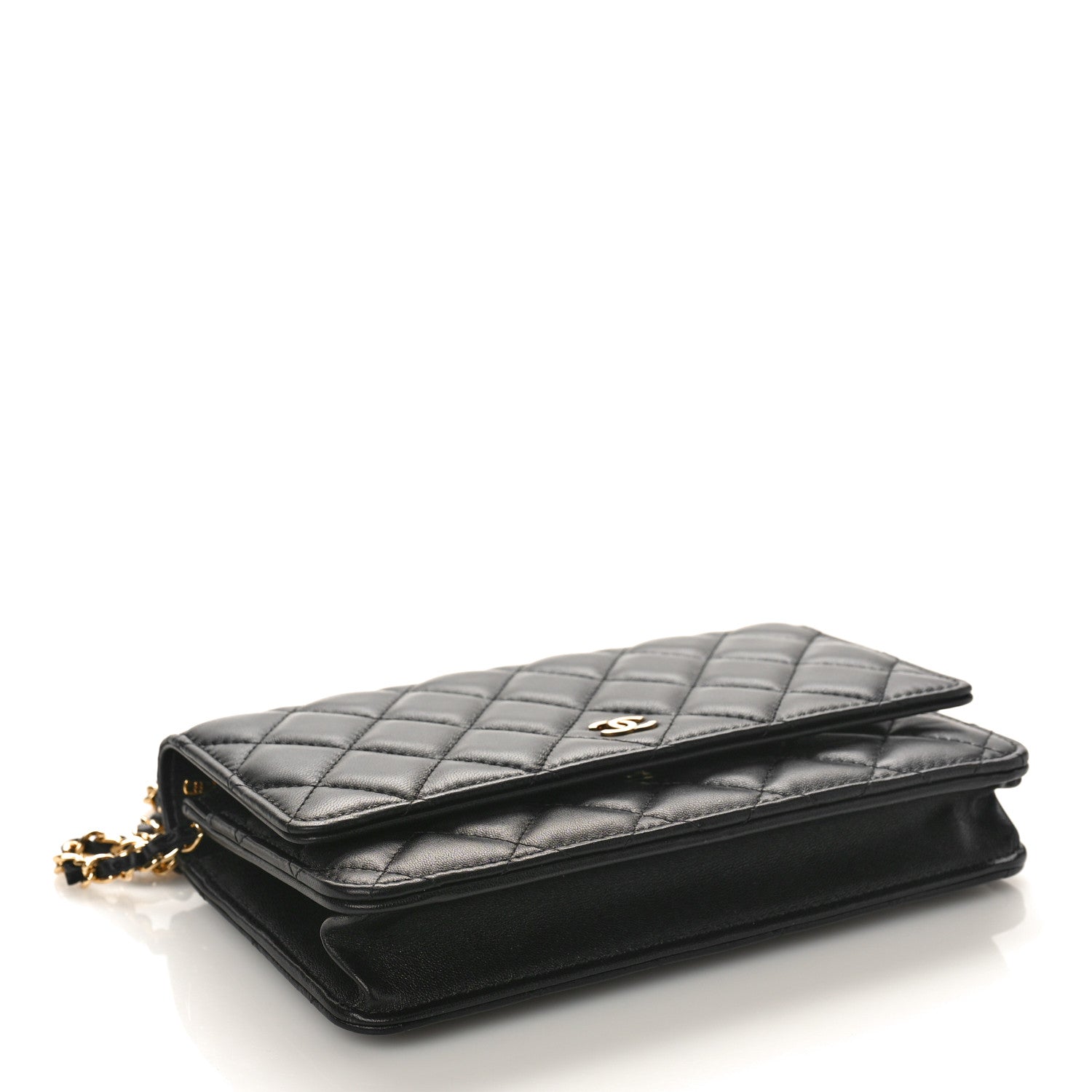 Chanel Lambskin Quilted Wallet On Chain WOC Black 4 of 10