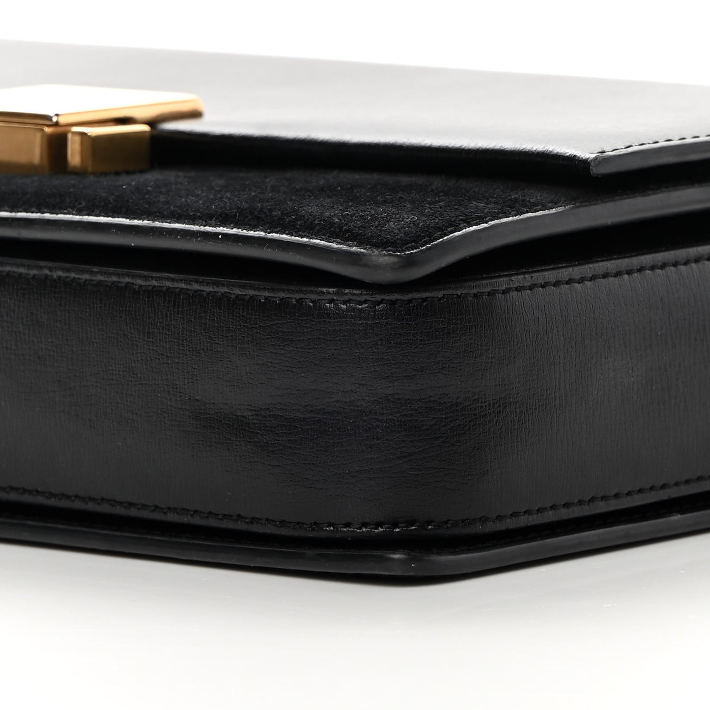 Smooth Calfskin Suede Medium Bellechasse Black