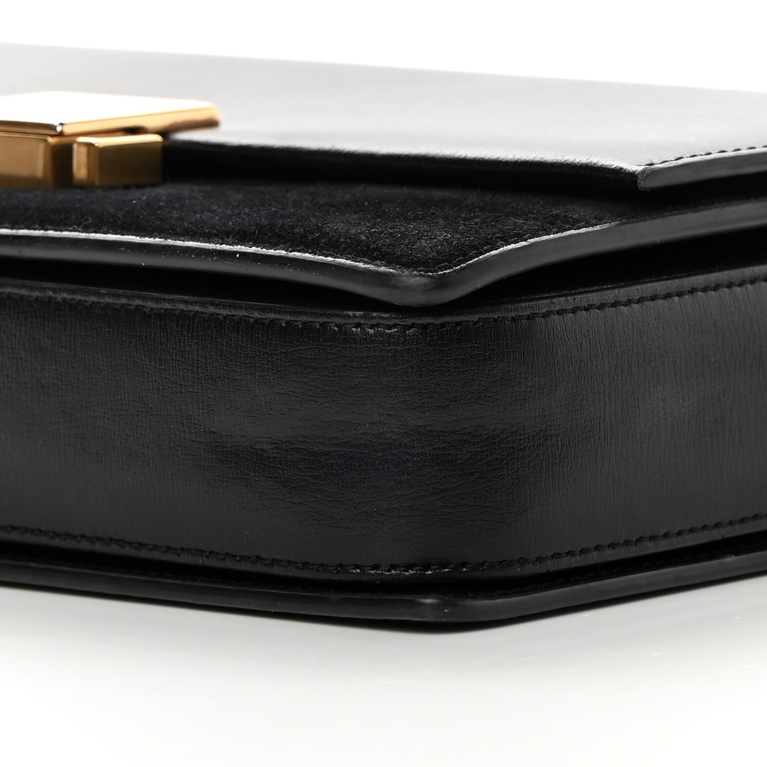 Saint Laurent Smooth Calfskin Suede Medium Bellechasse Black 10 of 14