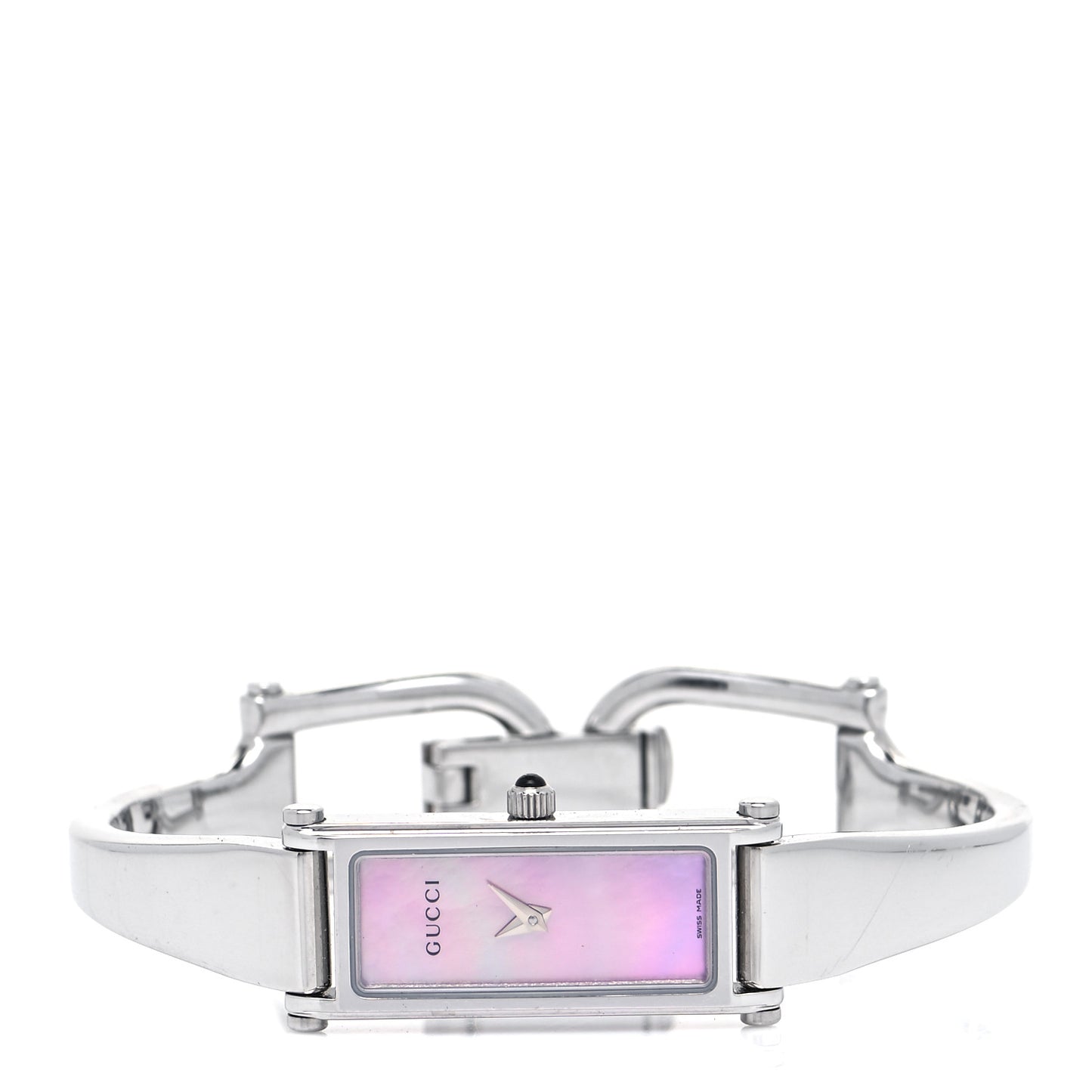 Stainless Steel Pink Mother of Pearl 12mm 1500L Horsebit Quartz Watch