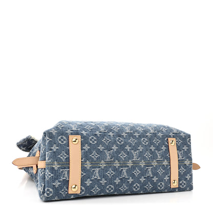Louis Vuitton Monogram Denim CarryAll MM Blue 5 of 10