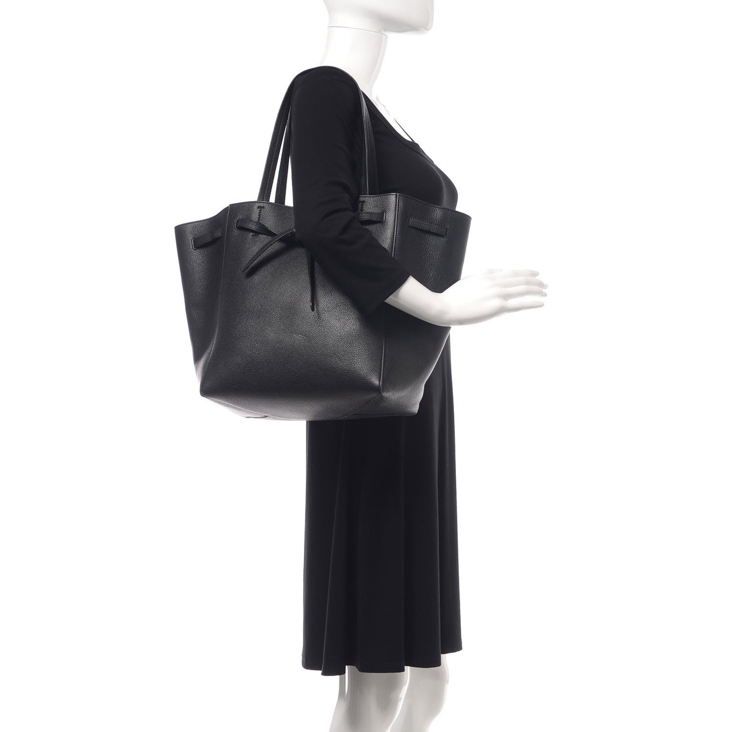 Soft Grained Calfskin Small Belt Cabas Phantom Black