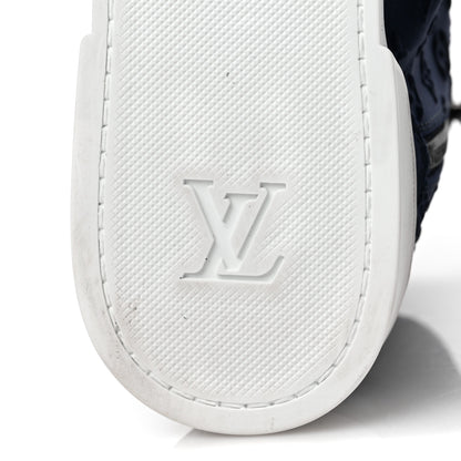 Louis Vuitton Neoprene Suede Embossed Monogram Stellar High Top Sneakers 38 Navy 6 of 7
