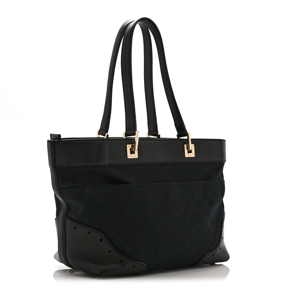 Monogram Large Punch Tote Black