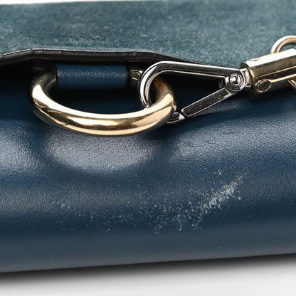 Chloe Suede Calfskin Mini Faye Shoulder Bag Majolica Blue 11 of 11