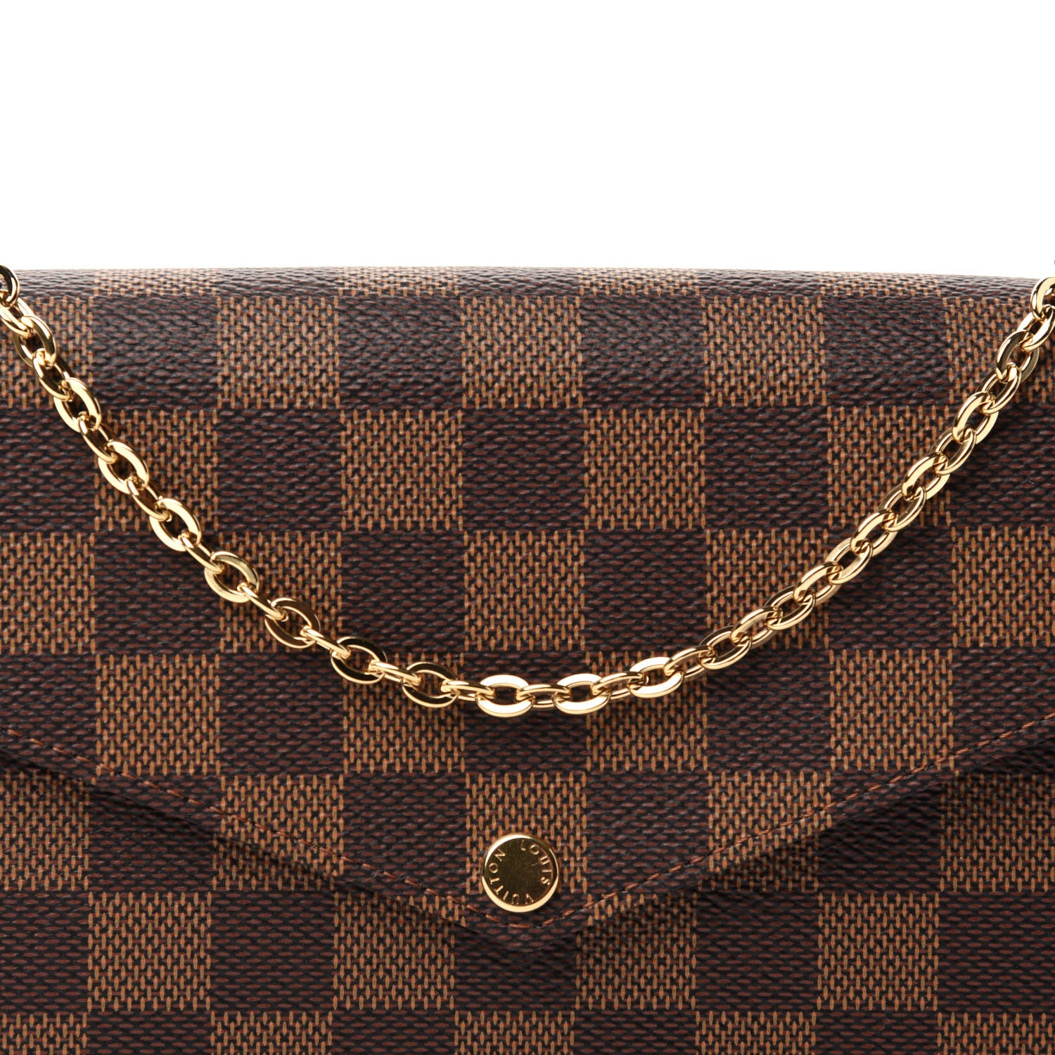 Louis Vuitton Damier Ebene Pochette Felicie Chain Wallet 12 of 12