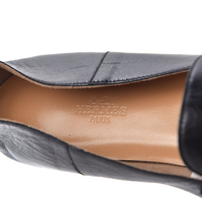 Hermes Supple Goatskin Womens Time Loafers 41 Black 7 of 9