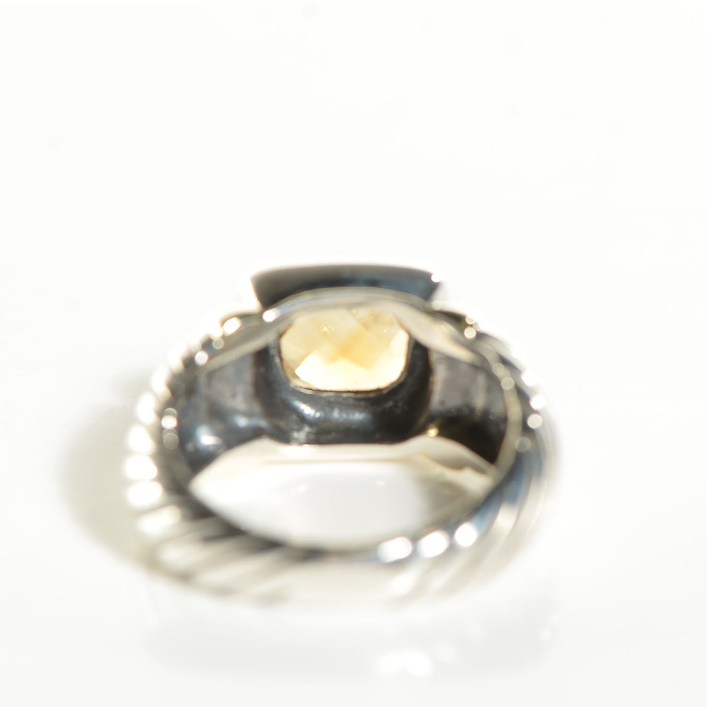 Sterling Silver 14K Yellow Gold Citrine 7mm Noblesse Ring 54 7