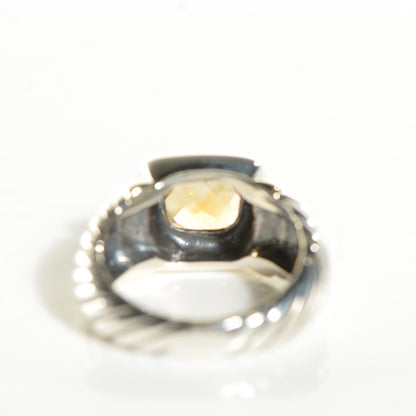 David Yurman Sterling Silver 14K Yellow Gold Citrine 7mm Noblesse Ring 54 7 3 of 5