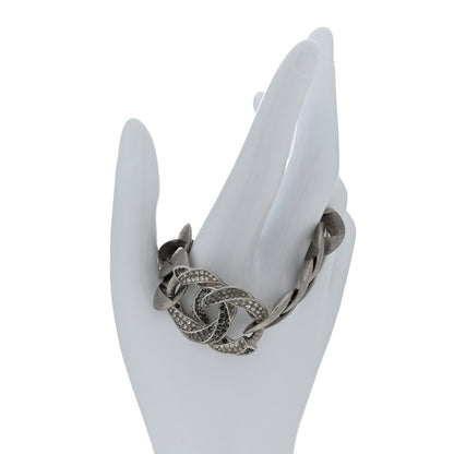 Chanel Crystal CC Chain Link Bracelet Grey 2 of 4