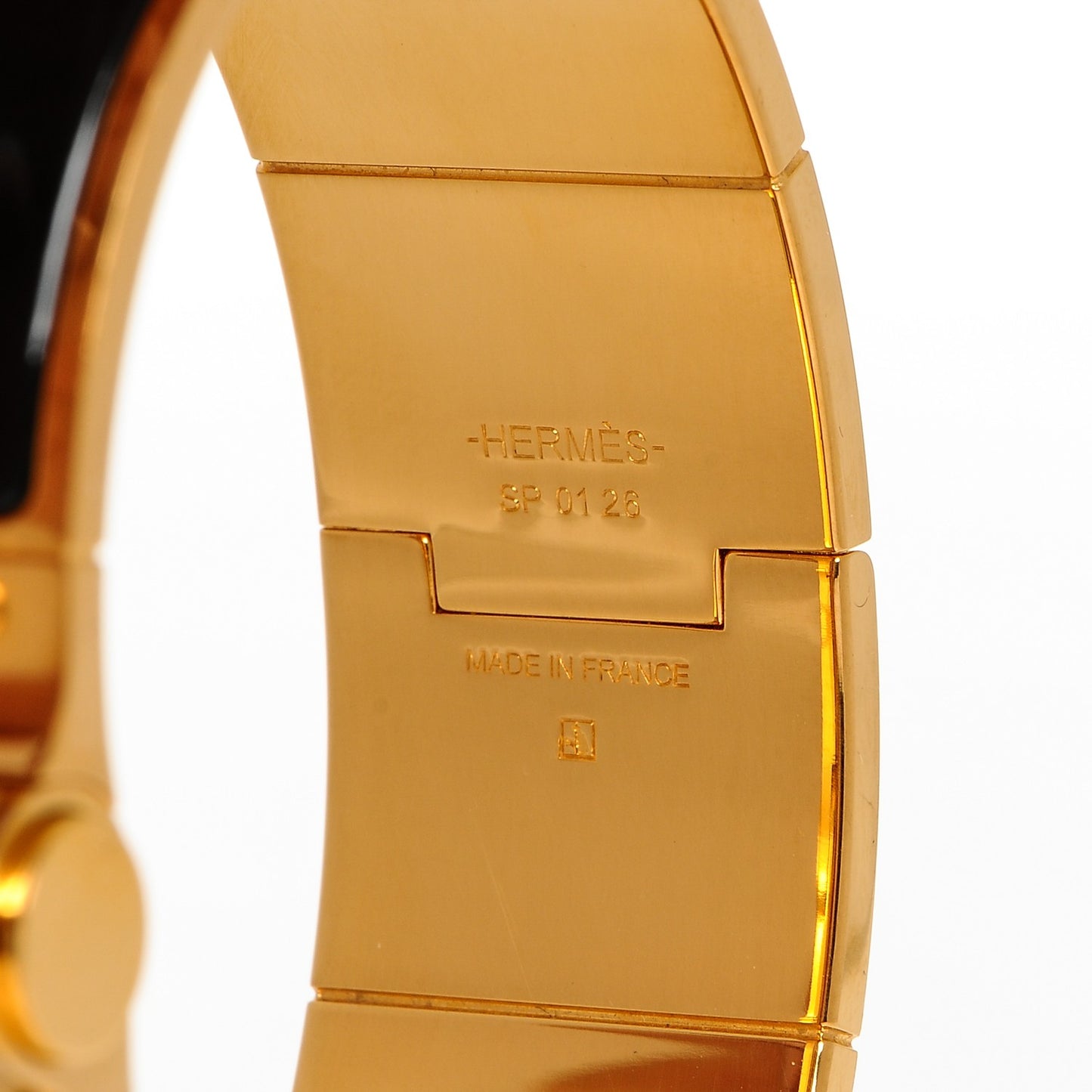 Enamel Wide Hinged Bracelet M Black