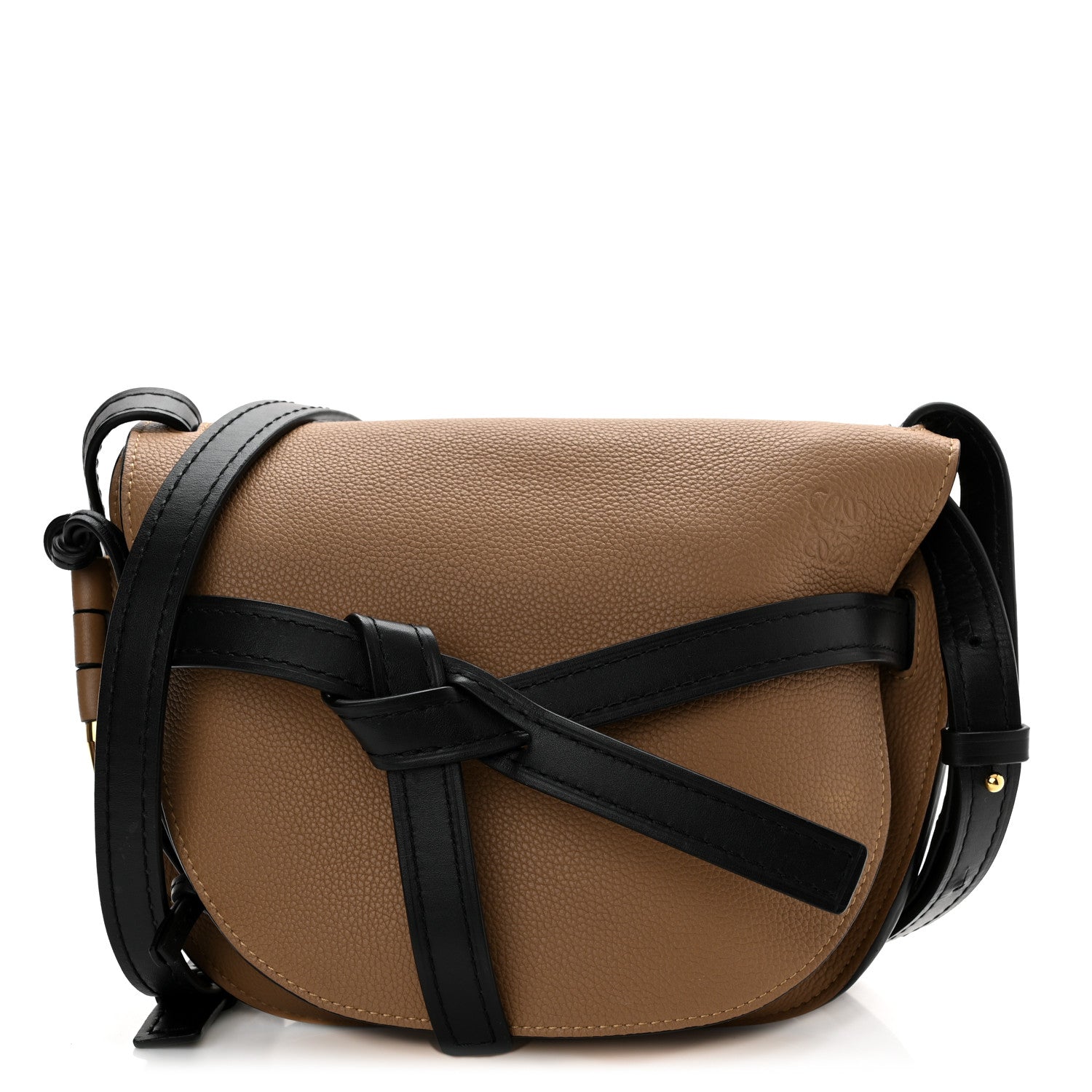 Loewe Grained Calfskin Small Gate Crossbody Bag Mocca Black 1 of 9