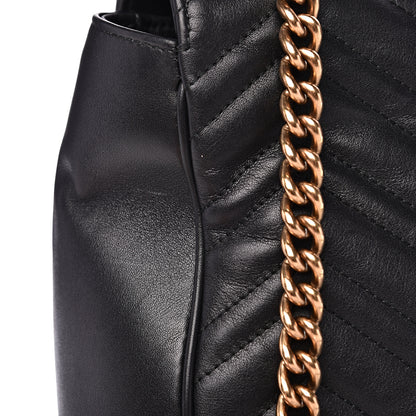 Gucci Calfskin Matelasse Maxi GG Marmont Top Handle Shoulder Bag Black 16 of 17