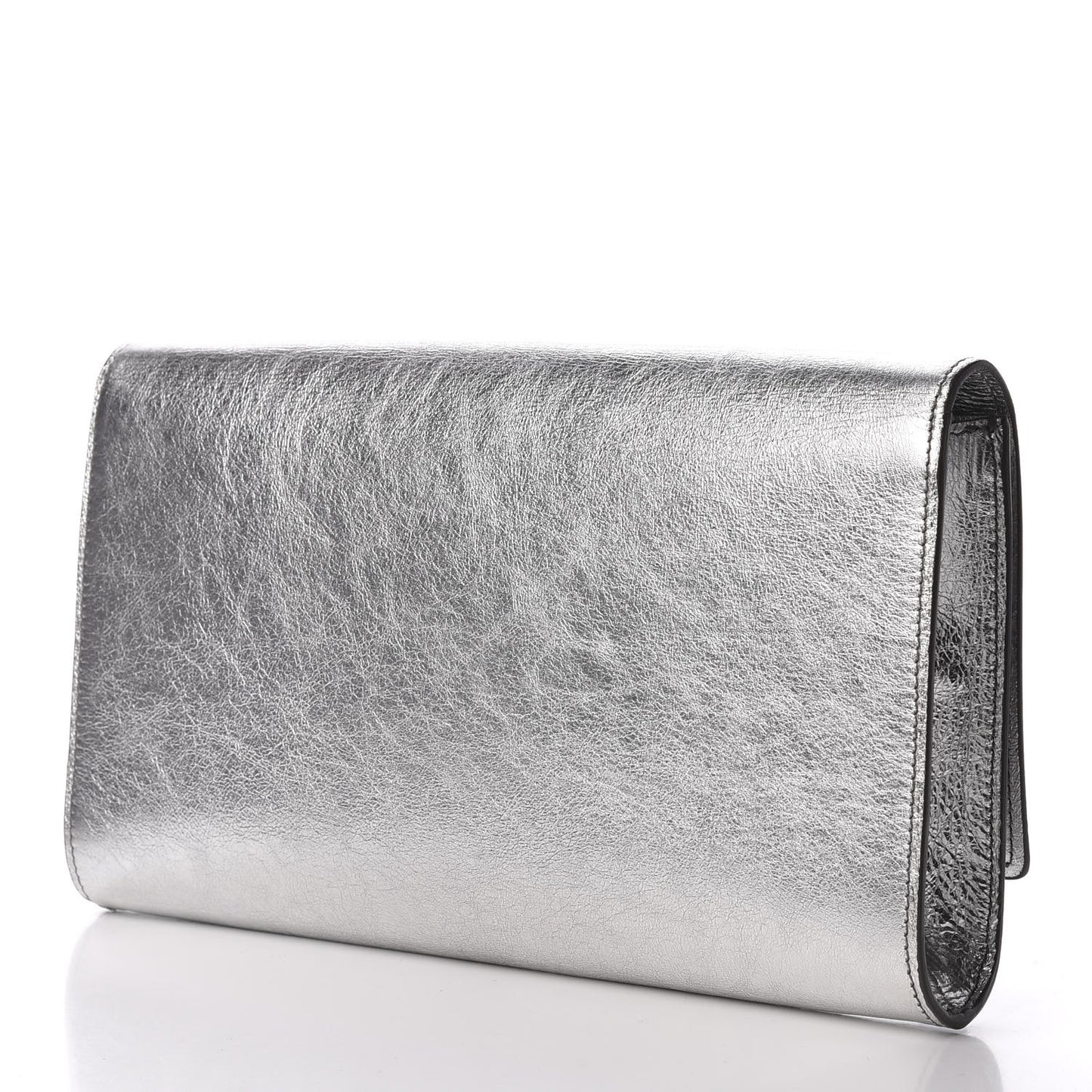 Metallic Calfskin Monogram Large Belle De Jour Clutch Silver