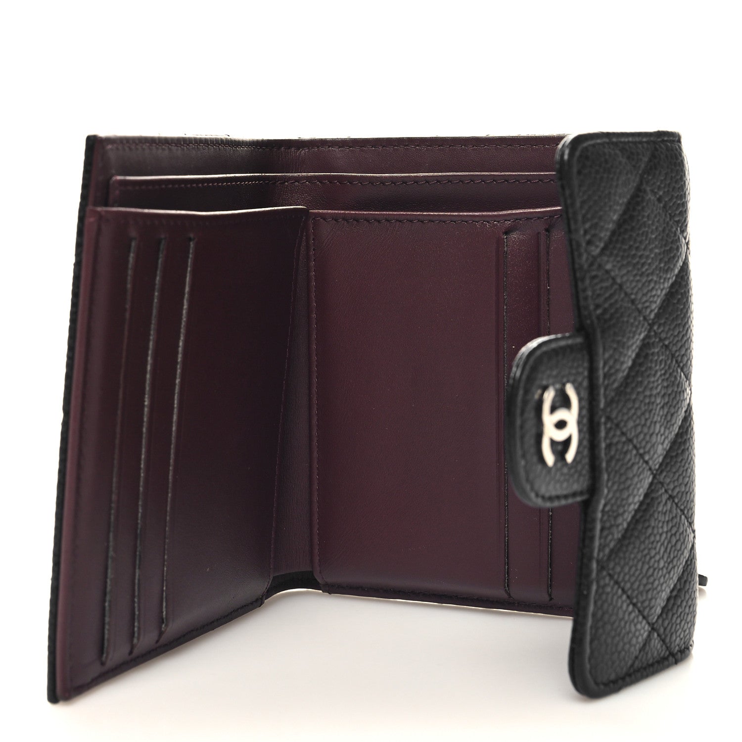 Chanel Caviar Quilted Compact Flap Wallet Black 5 of 8