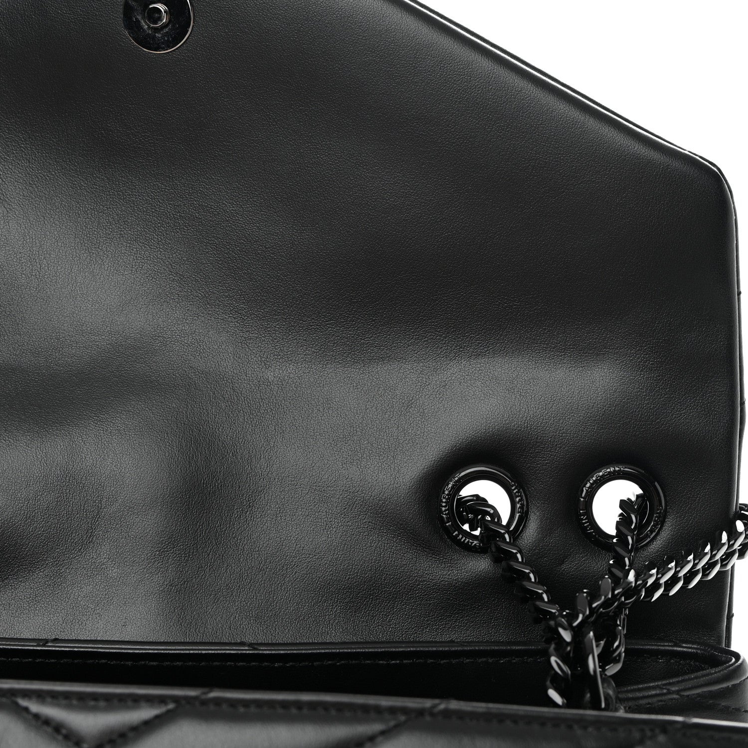 Saint Laurent Calfskin Y Quilted Monogram Monochrome Medium Loulou Chain Satchel Black 13 of 13