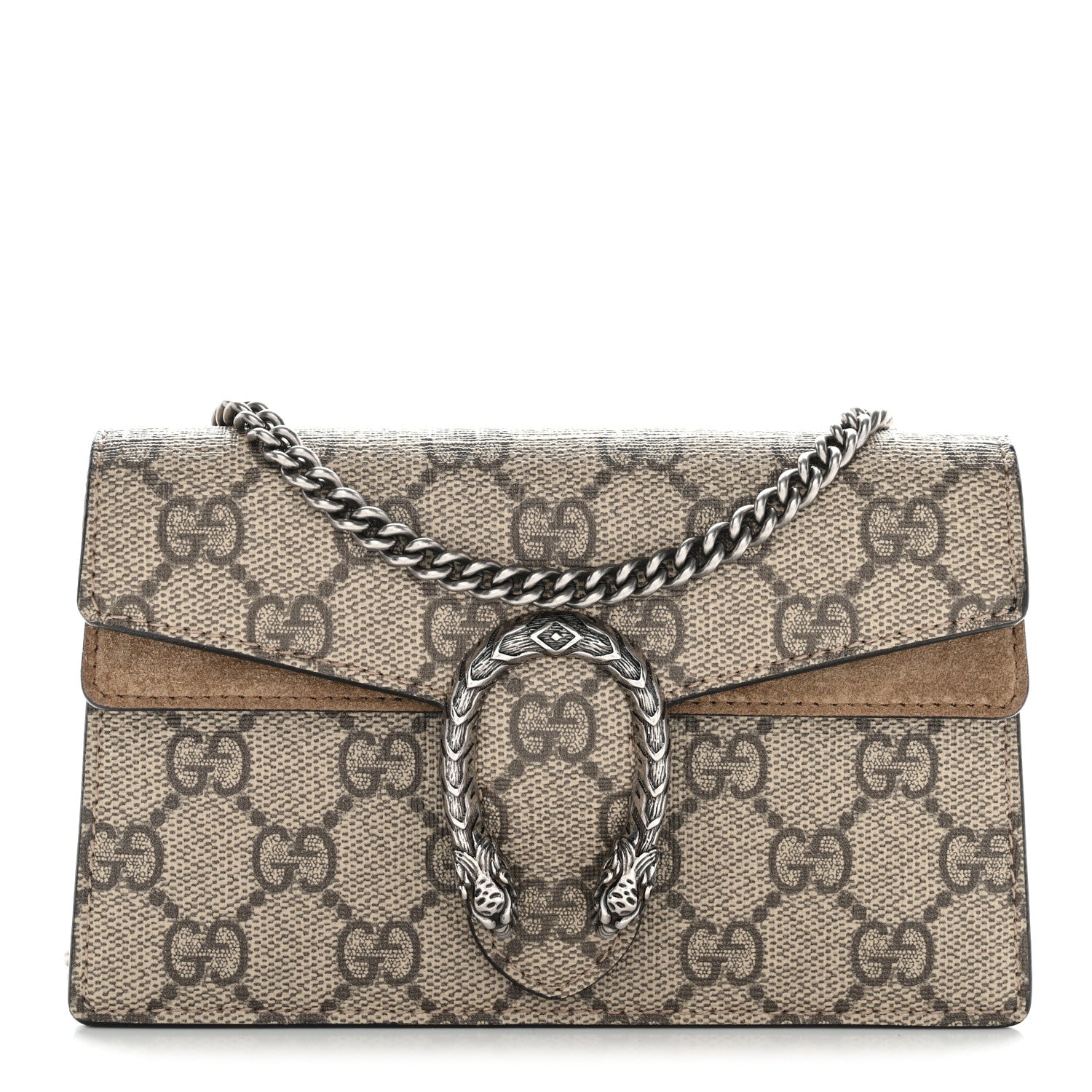 Gucci GG Supreme Monogram Super Mini Dionysus Shoulder Bag Taupe 1 of 28
