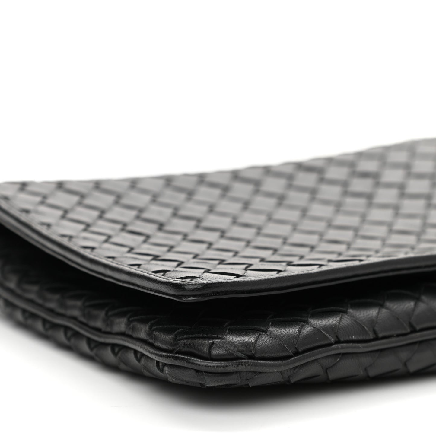 Nappa Intrecciato Crossbody Messenger Flap Black