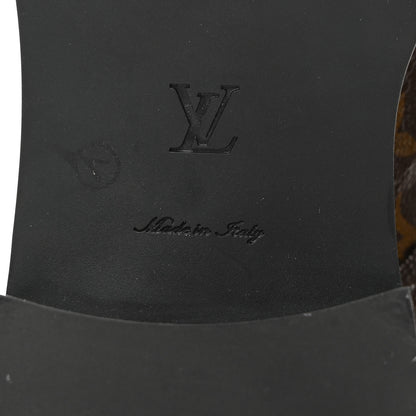 Louis Vuitton Calfskin Monogram Wonderland Flat Ranger Boots 38.5 Black 8 of 10