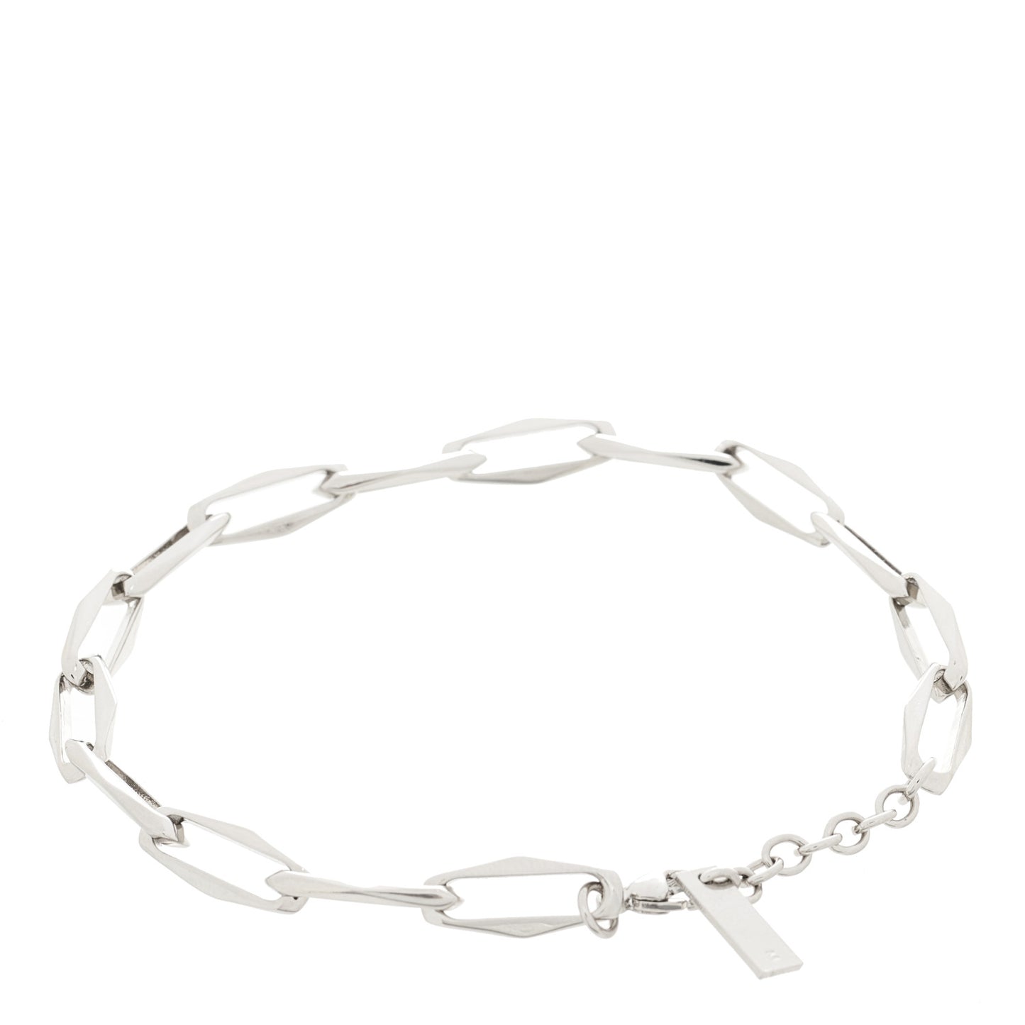 Metal Rectangle Chain Bracelet M Oxidized Silver