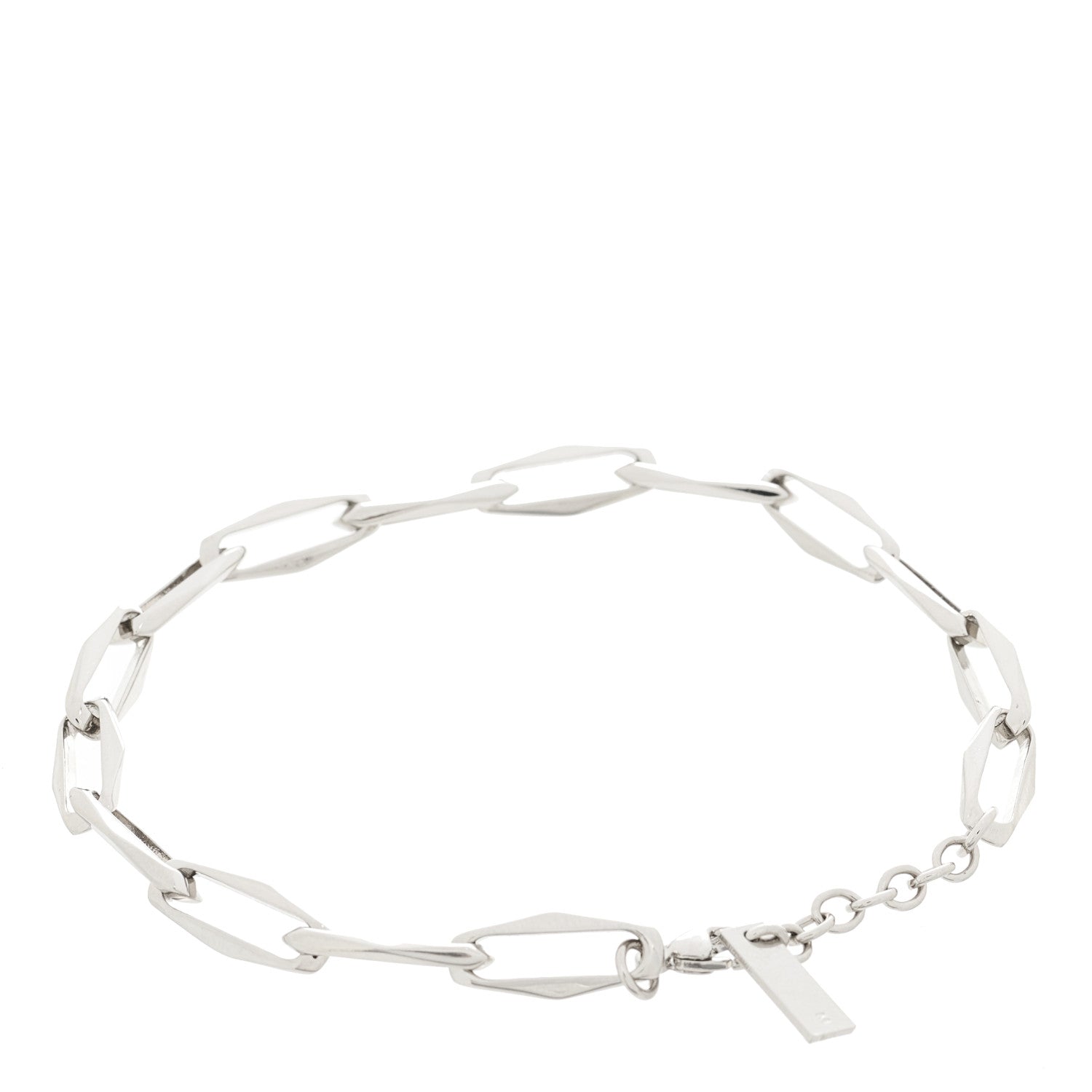 Saint Laurent Metal Rectangle Chain Bracelet M Oxidized Silver 3 of 4