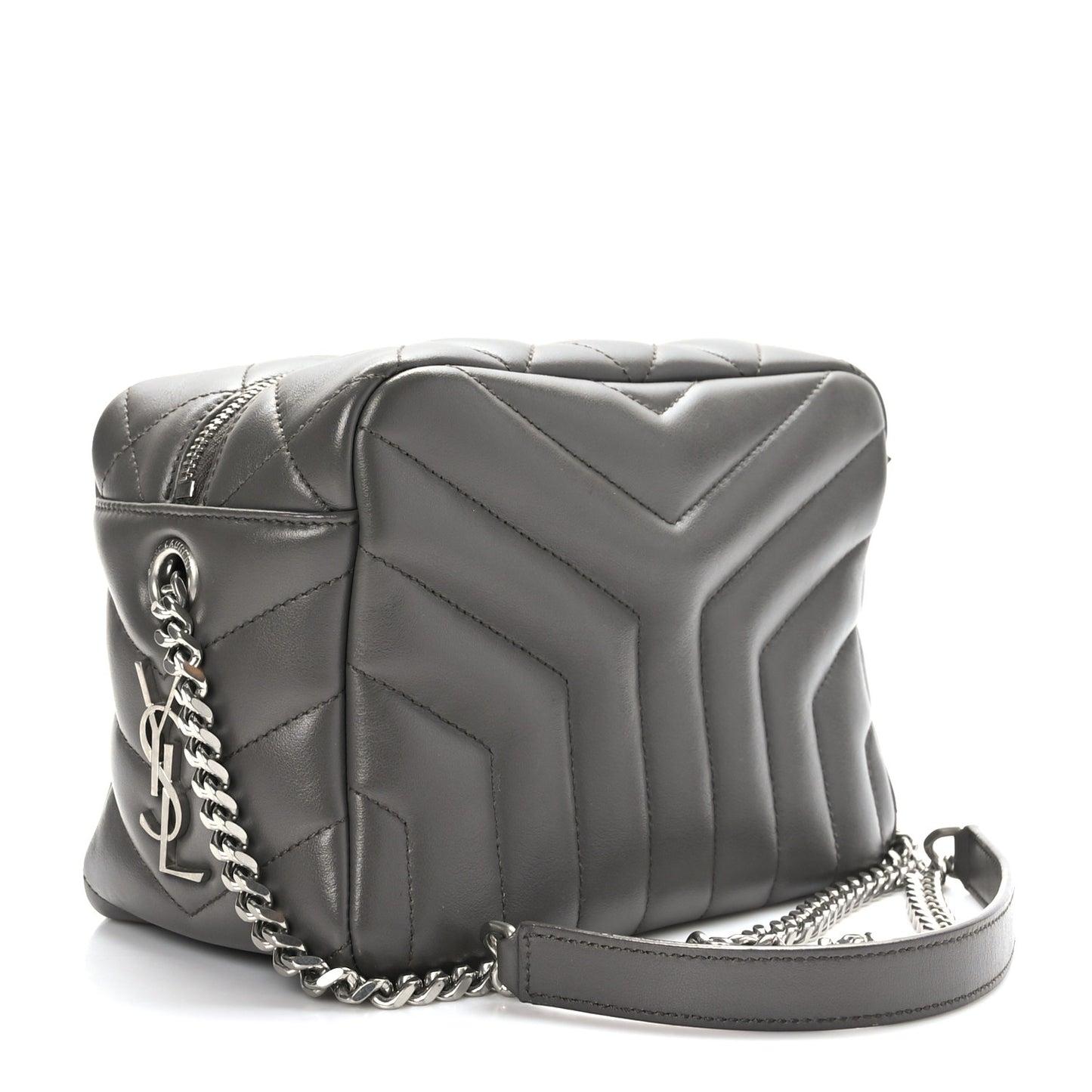 Calfskin Y Quilted Monogram Small Loulou Bowling Bag Earth