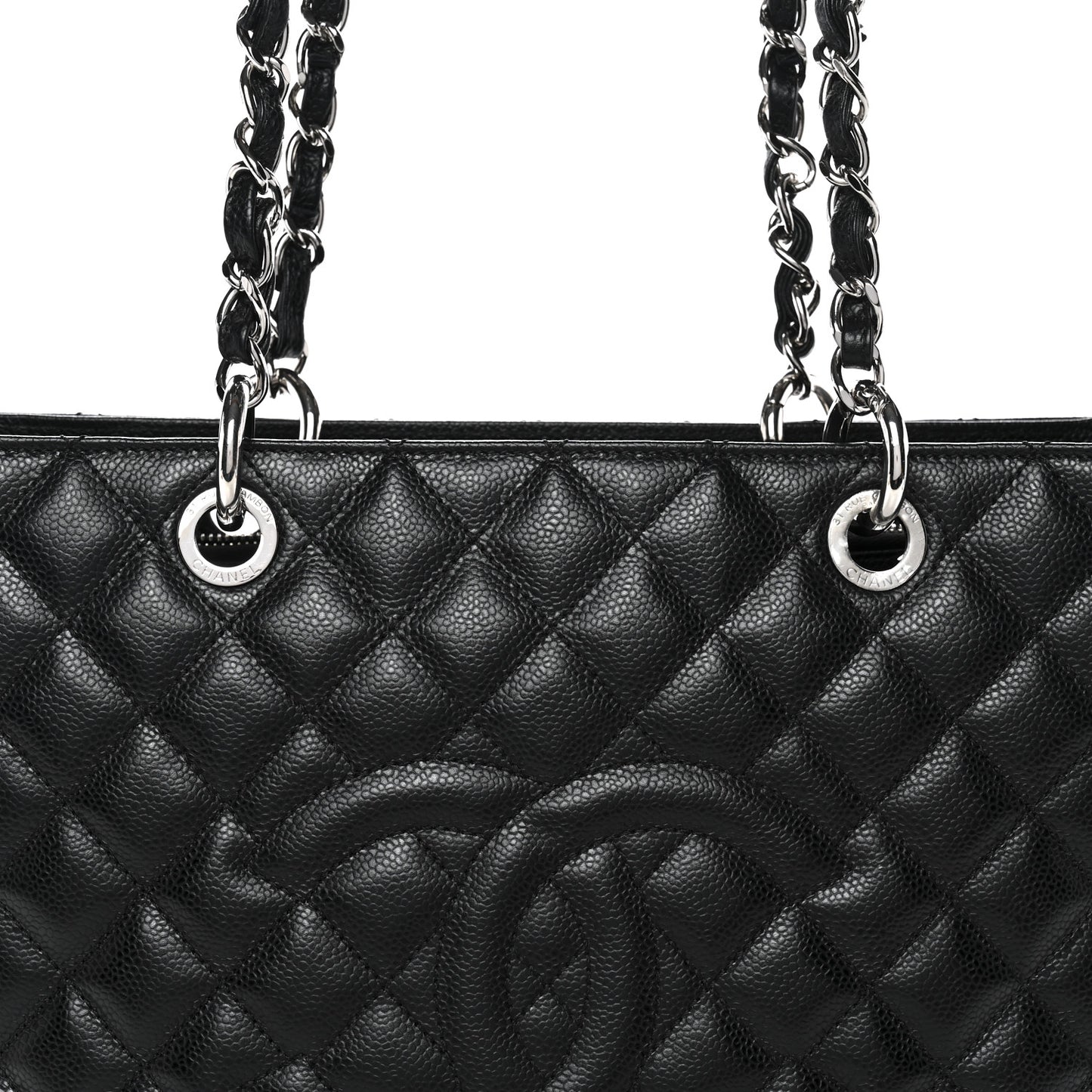 Caviar Quilted Grand Shopping Tote GST Black