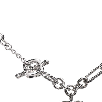 David Yurman Sterling Silver 18K Yellow Gold Cable Heart Figaro Necklace 4 of 4