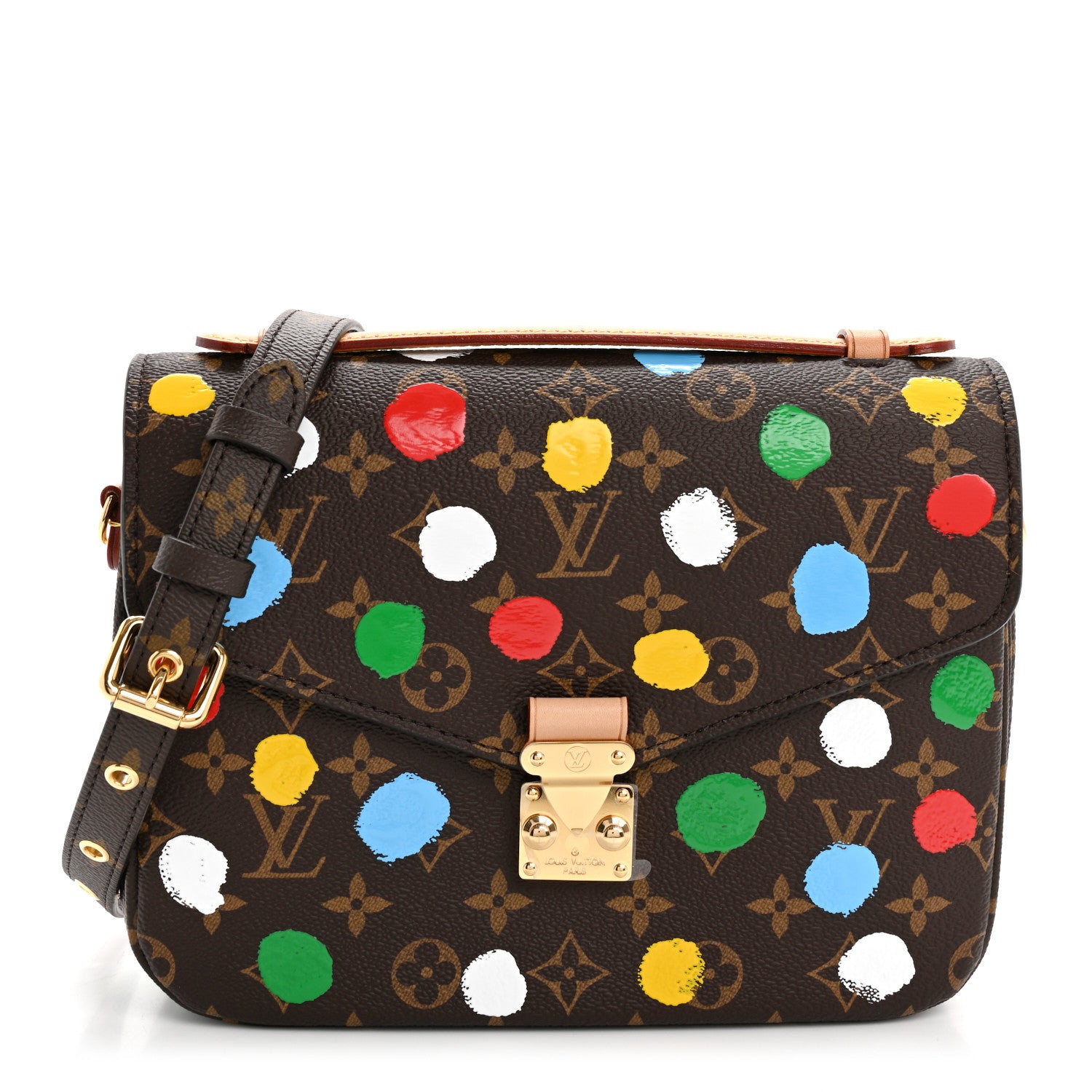 Louis Vuitton LV x YK Monogram Painted Dots Pochette Metis 1 of 10