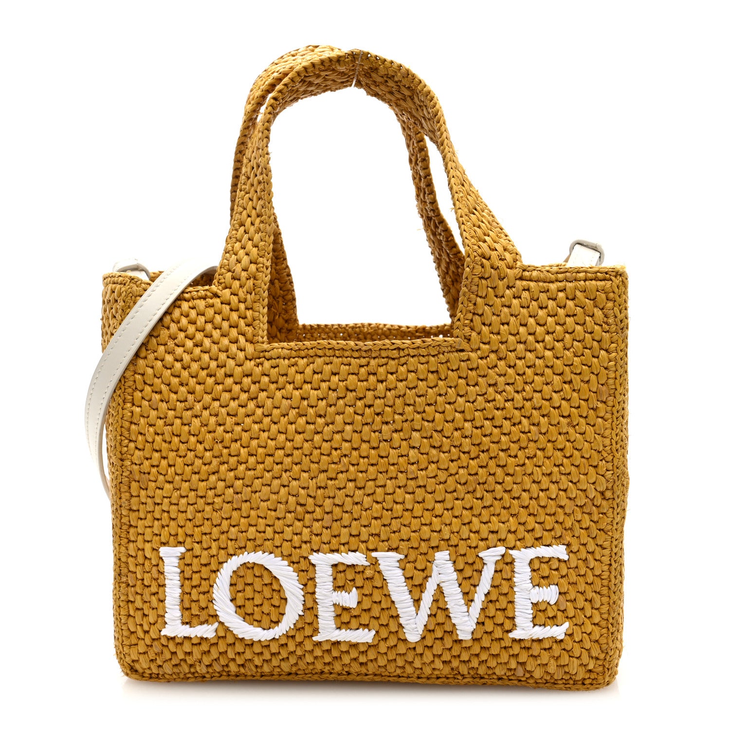 Loewe X PAULA'S IBIZA Raffia Font Tote Ochre 1 of 9