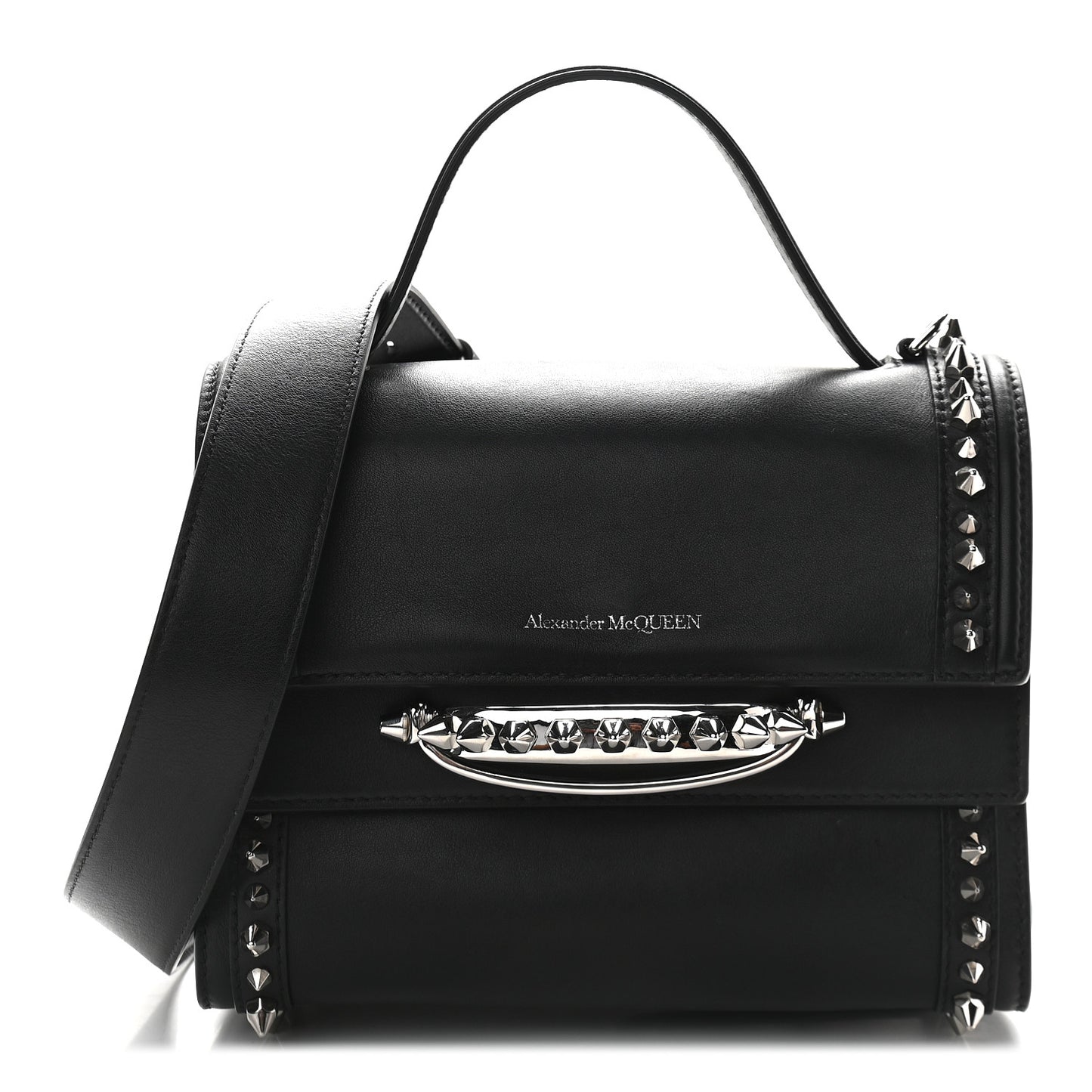 Calfskin Studded The Small Story Bag Black