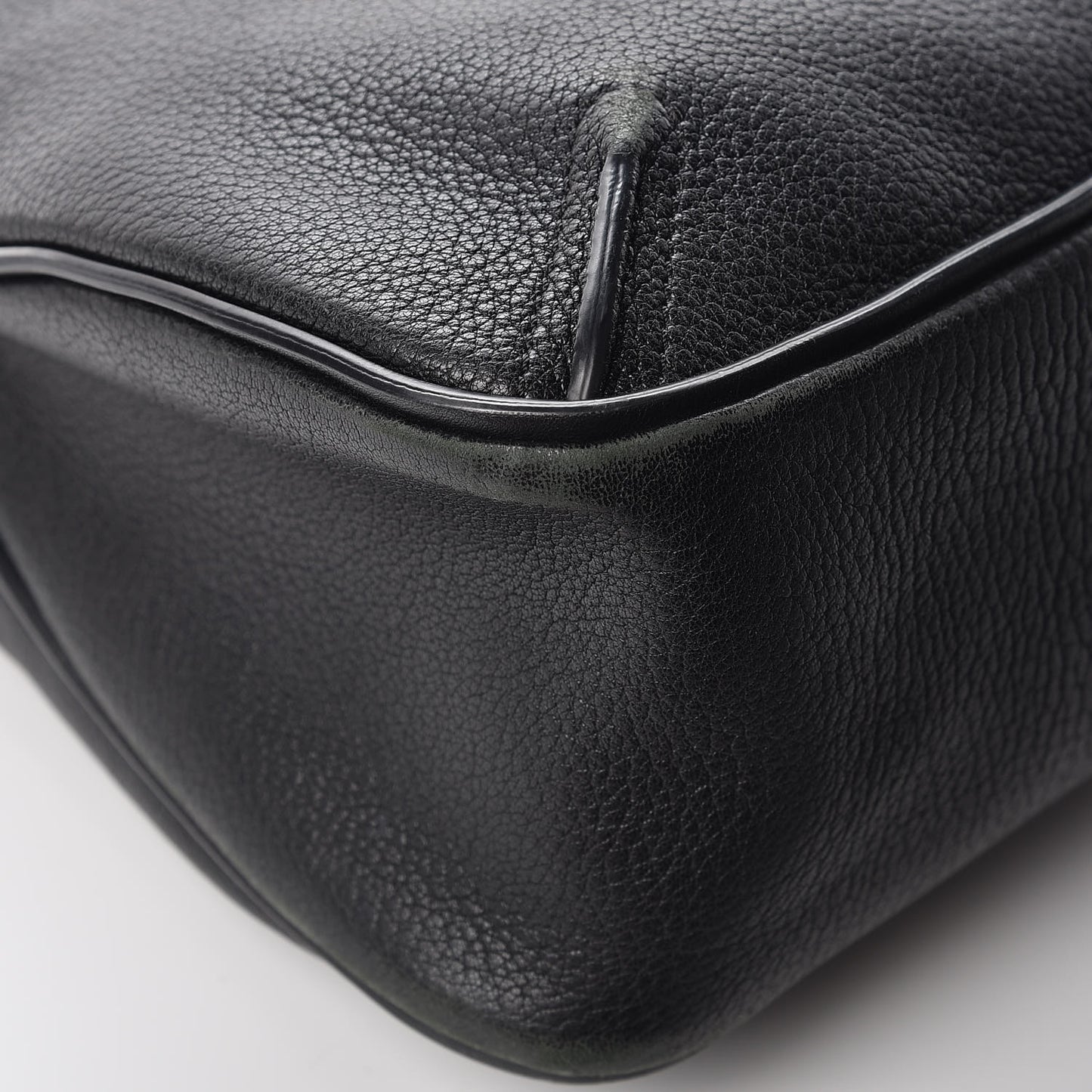 Grained Lambskin Calfskin Medium Lexa Shoulder Bag Black