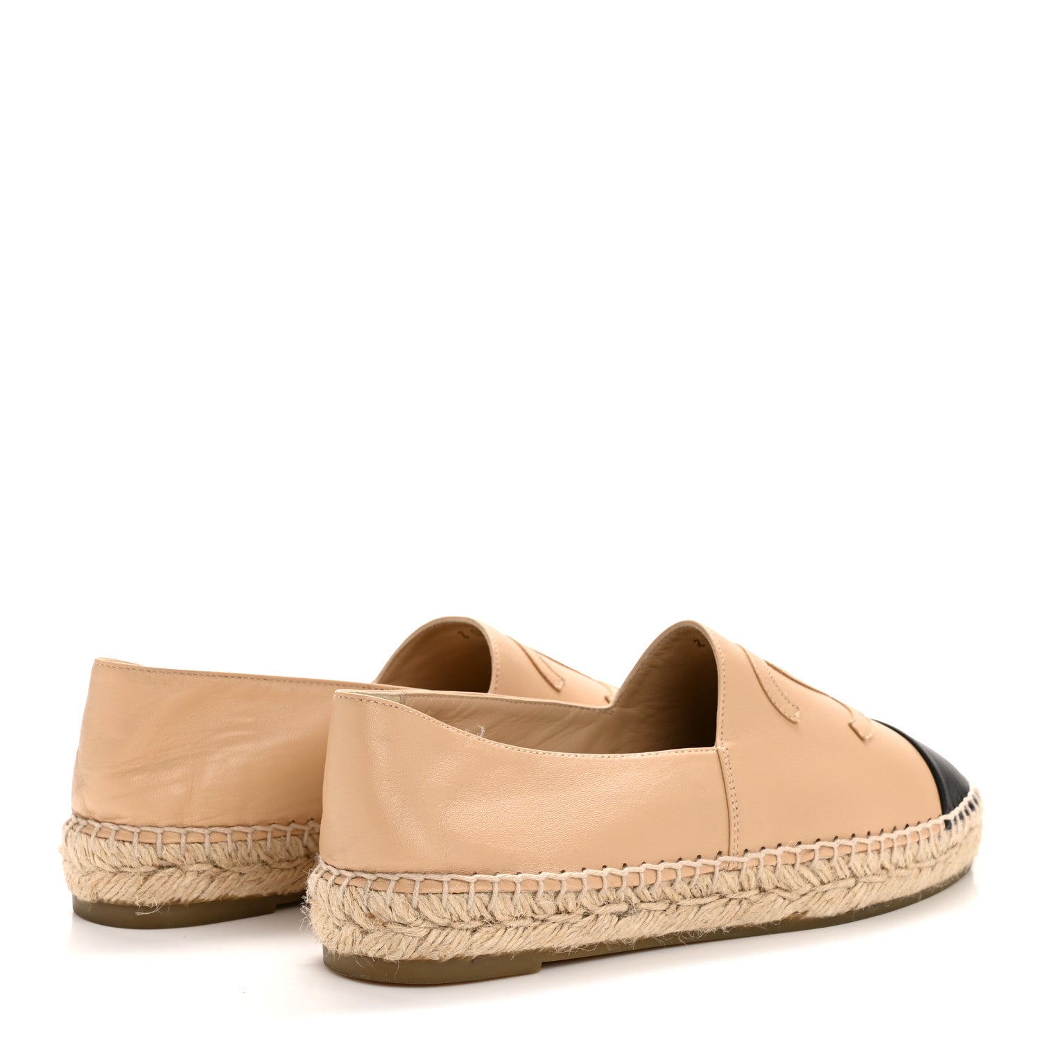Chanel Lambskin CC Espadrilles 39 Beige Black 5 of 10