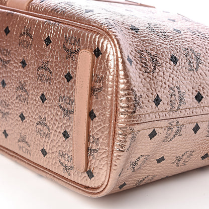 MCM Metallic Visetos Medium Liz Reversible Shopper Tote Champagne Gold 15 of 18