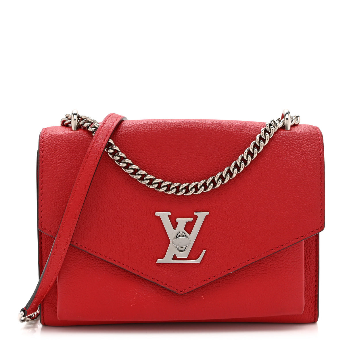Louis Vuitton Soft Calfskin Mylockme Chain Bag BB Rubis 1 of 9