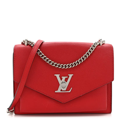 Louis Vuitton Soft Calfskin Mylockme Chain Bag BB Rubis 1 of 9
