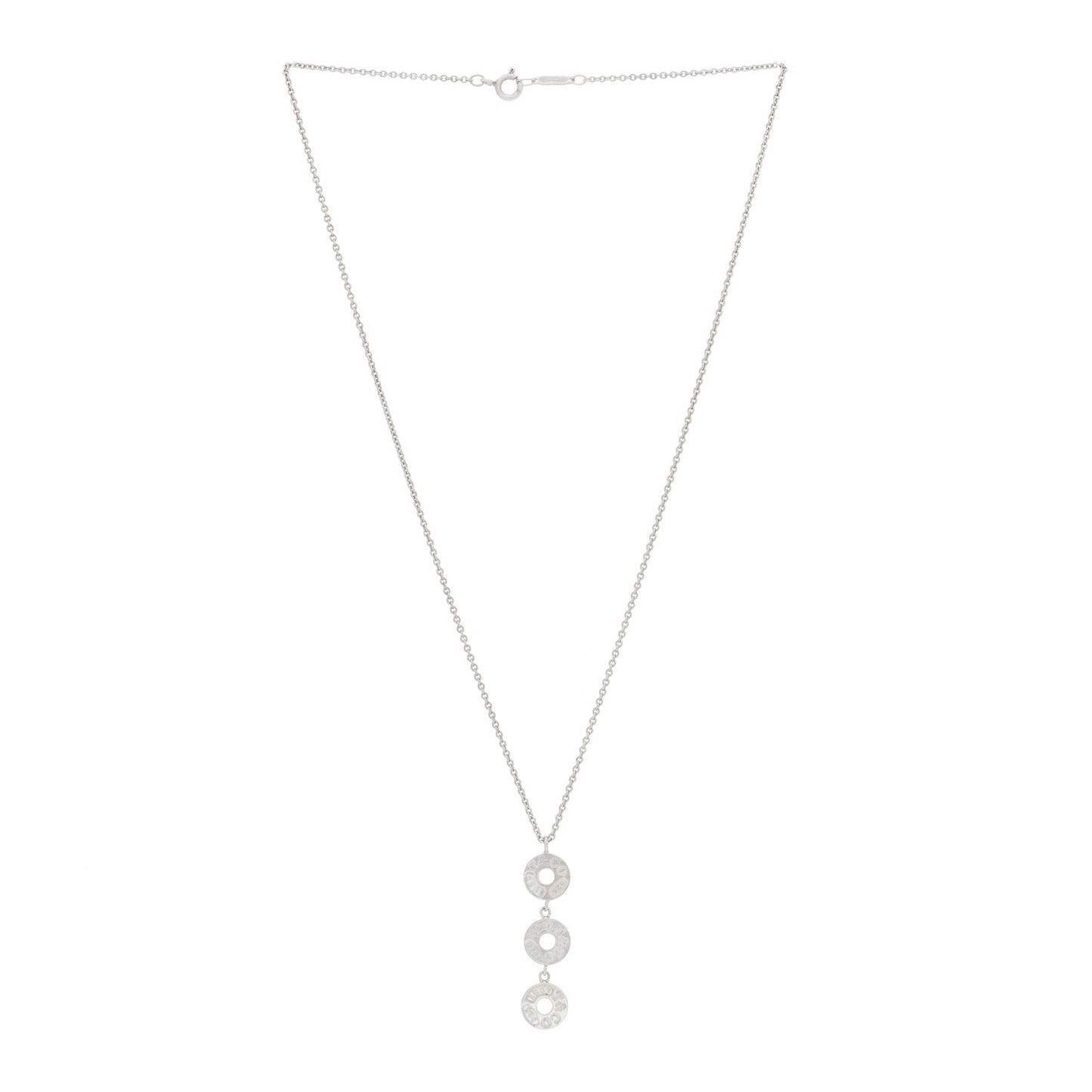 Sterling Silver 1837 Triple Circle Drop Pendant Necklace