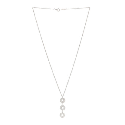 Tiffany Sterling Silver 1837 Triple Circle Drop Pendant Necklace 3 of 5