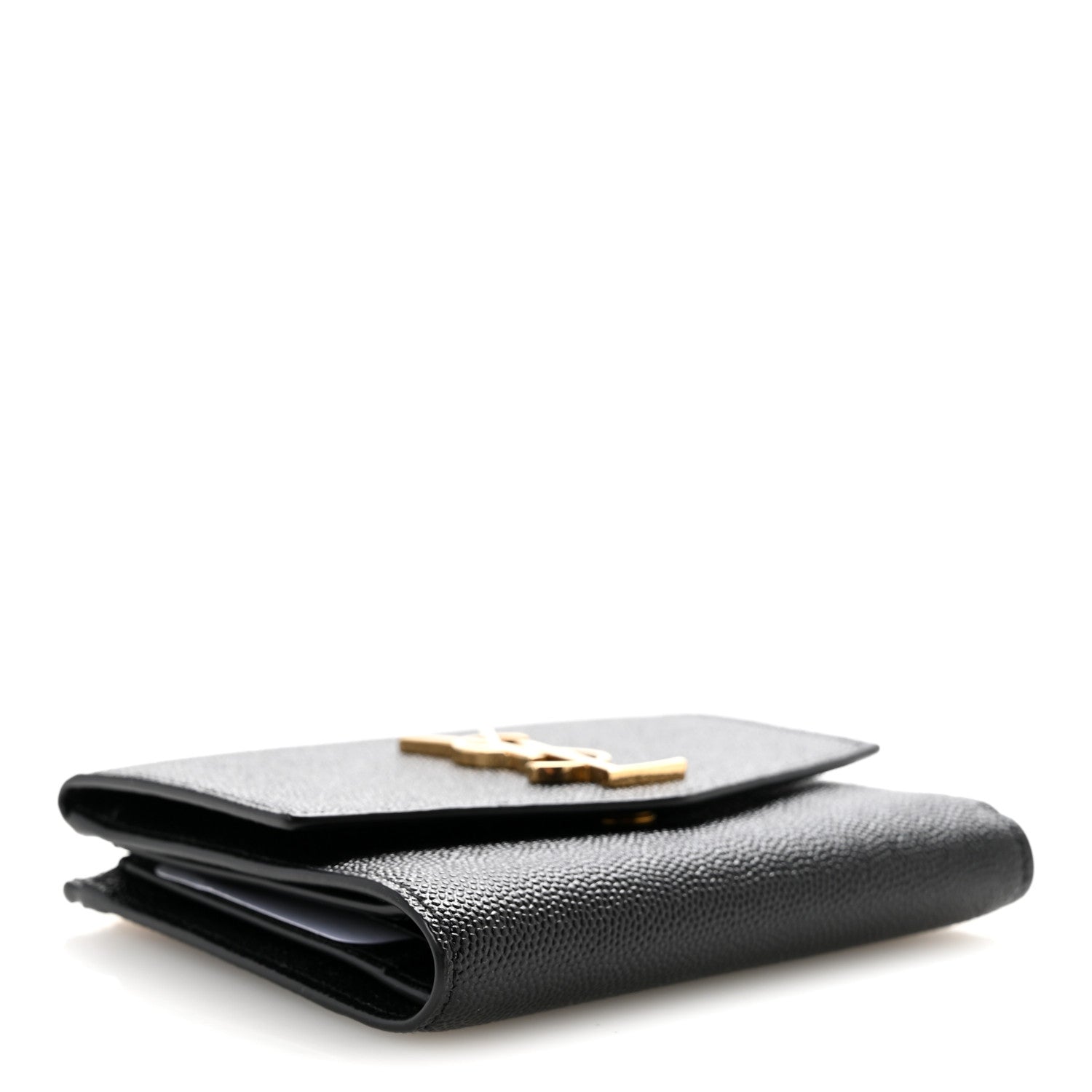 Saint Laurent Grain De Poudre Monogram Bi-Fold Wallet Black 4 of 10