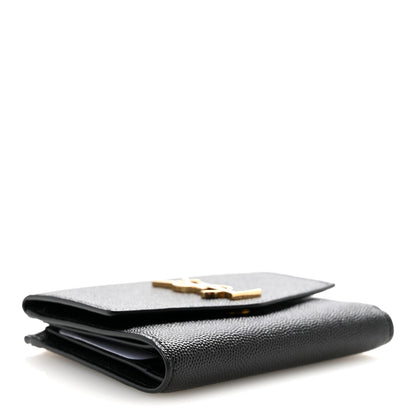 Saint Laurent Grain De Poudre Monogram Bi-Fold Wallet Black 4 of 10