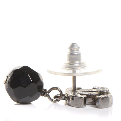 Chanel CC Bead Drop Earrings Black 4 of 5