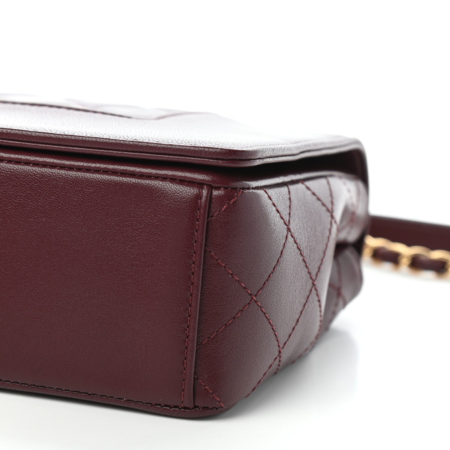 Chanel Sheepskin Quilted Vintage Mademoiselle Flap Dark Red 9 of 11