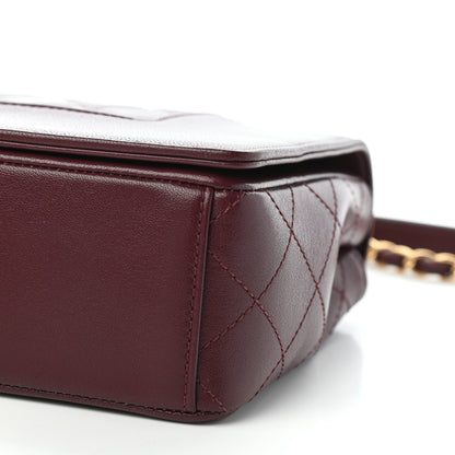 Chanel Sheepskin Quilted Vintage Mademoiselle Flap Dark Red 9 of 11