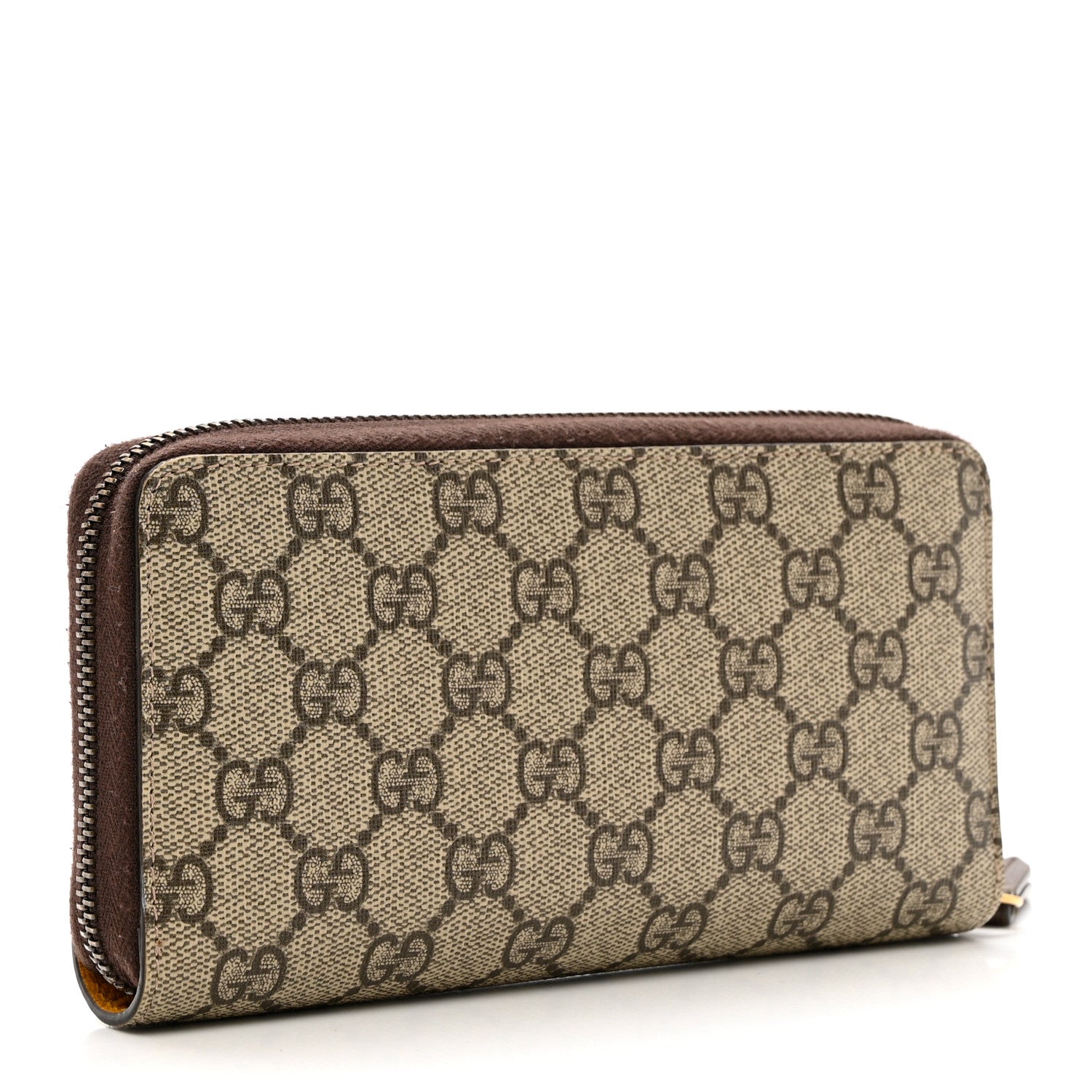 Gucci GG Supreme Monogram Neo Vintage Zip Around Wallet Beige Crop New Acero 2 of 7