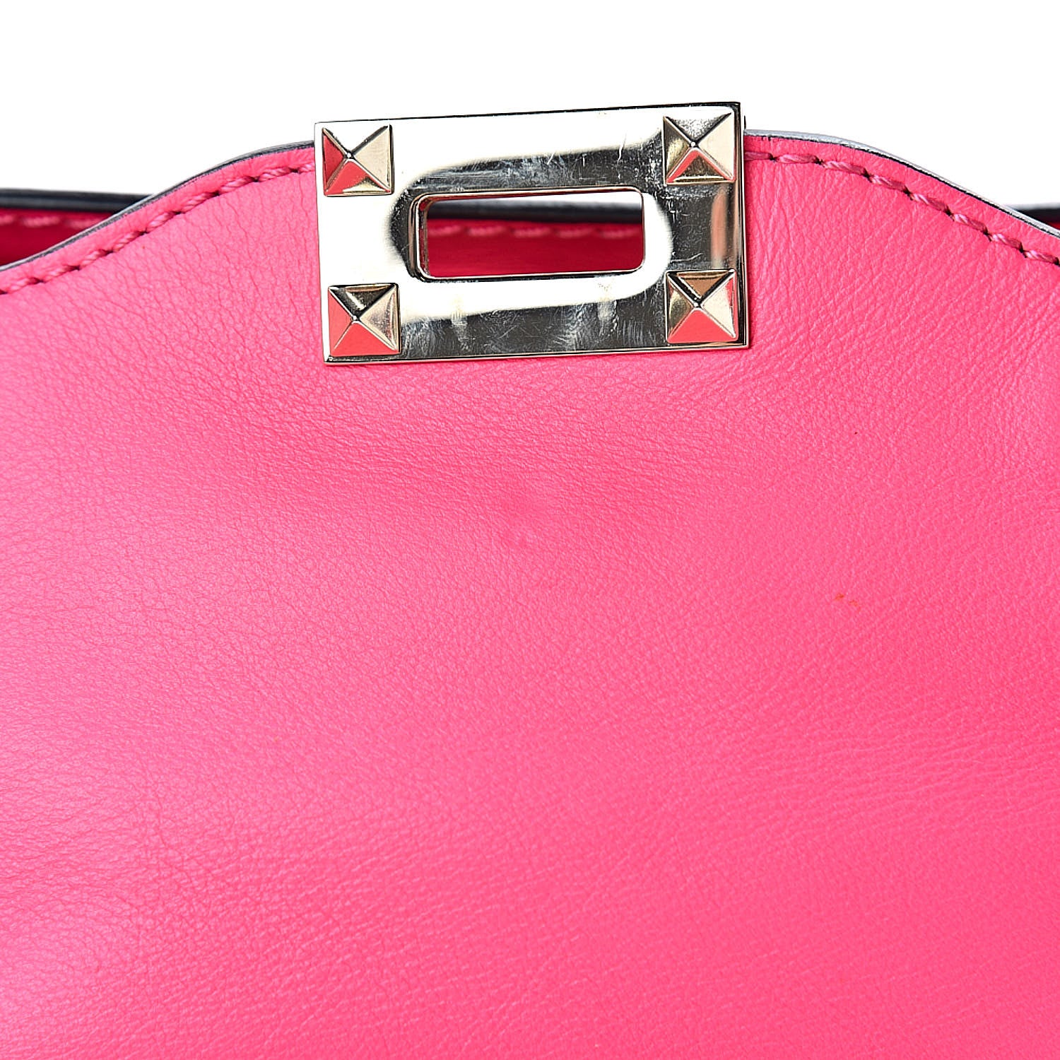 Valentino Garavani Vitello Medium Rockstud Tote Fuxia Fluo 12 of 12