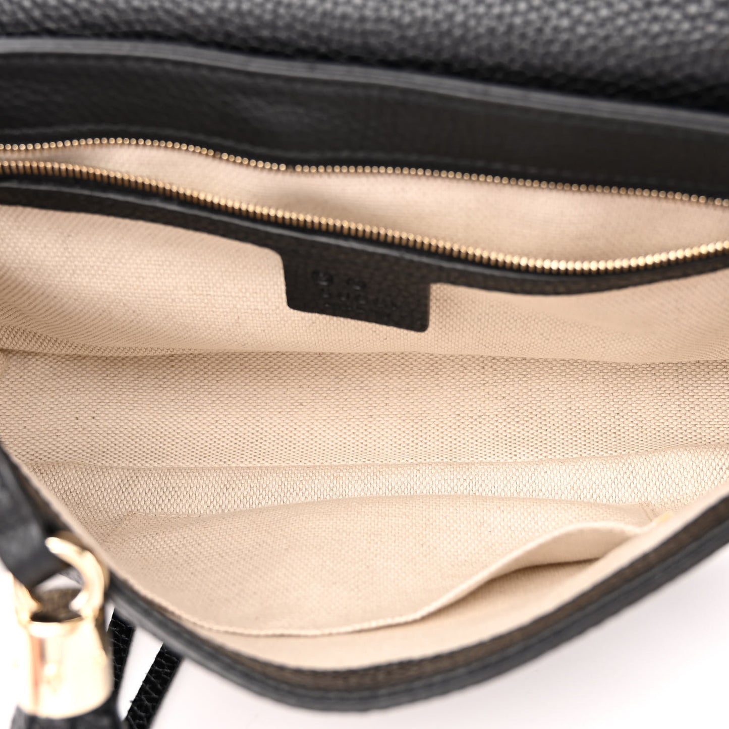 Pebbled Calfskin Medium Soho Flap Crossbody Black