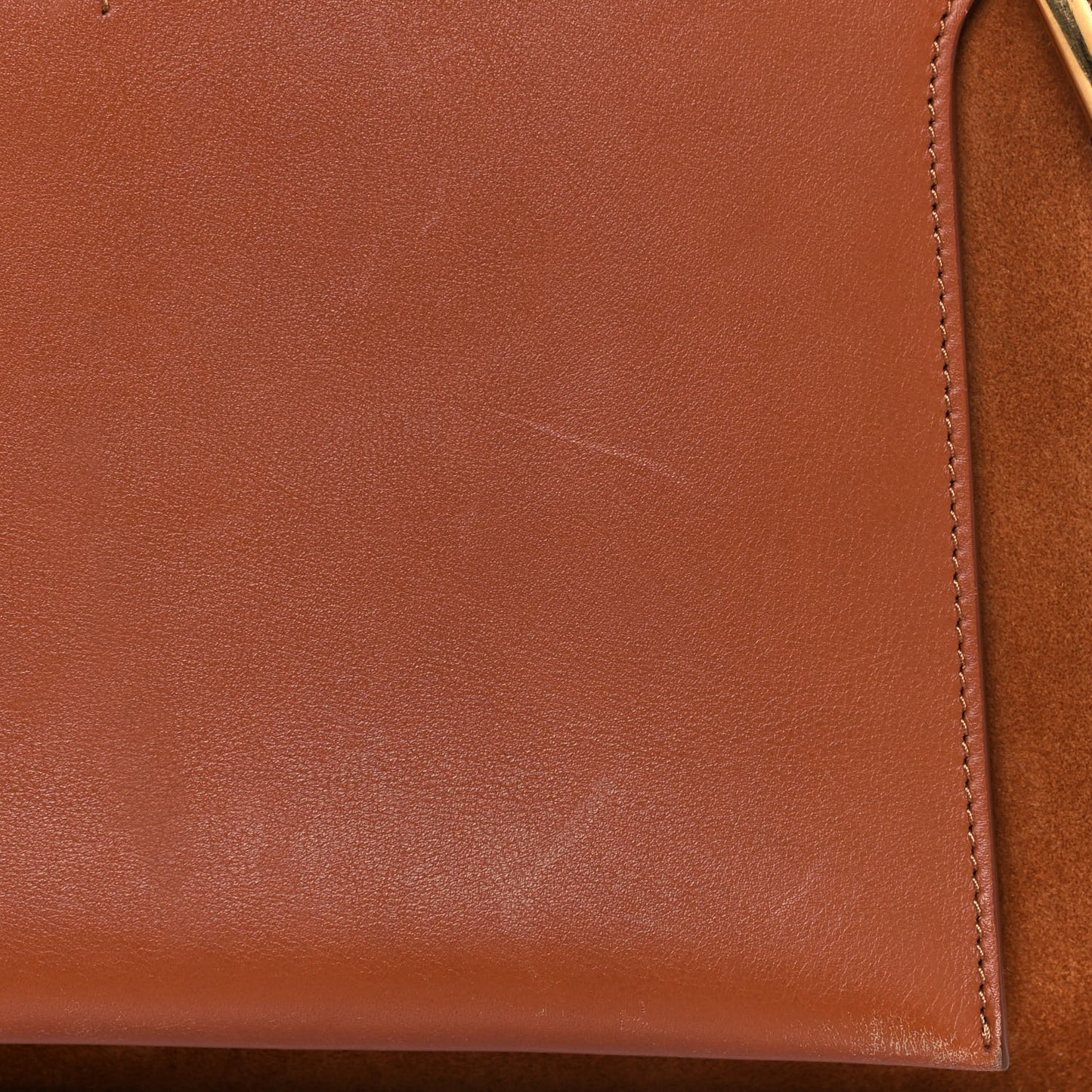 Calfskin Suede Medium Roy Bag Caramel