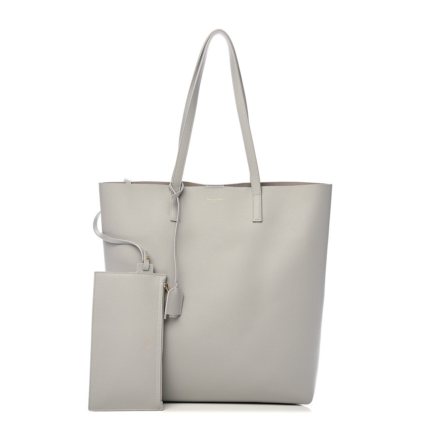 Calfskin North-South Shopping Tote Oyster Grey