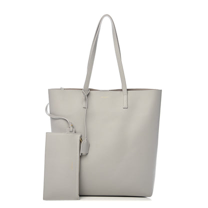 Saint Laurent Calfskin North-South Shopping Tote Oyster Grey 1 of 9